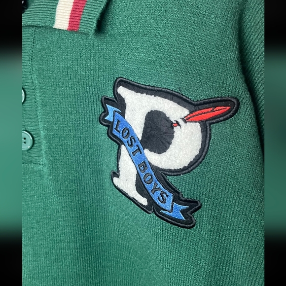 Disney Peter Pan Green Letterman Collared Sweater BoxLunch Exclusive Size Med - Picture 7 of 8